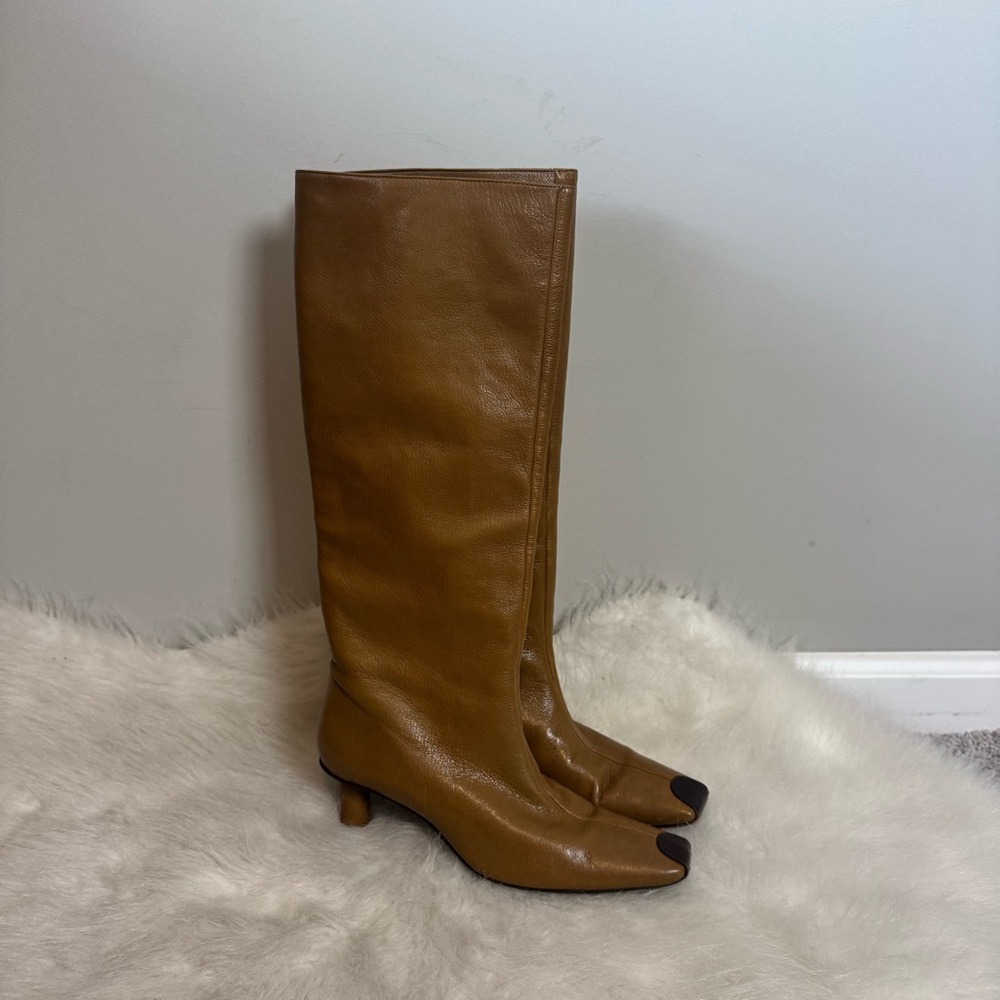 Tory Burch Tubo Knee High Leather Boots in Granola 8.5 - Picture 8 of 9
